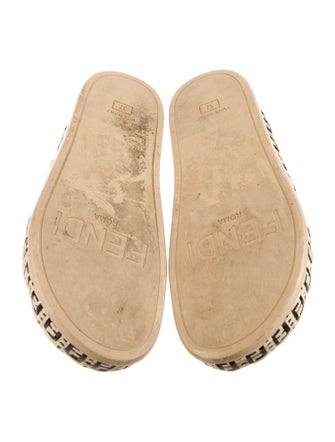 Fendi Zucca FF Logo Straw Espadrilles