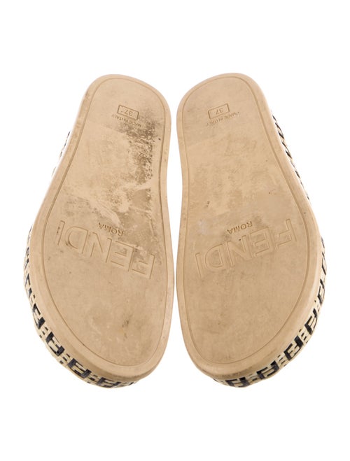 Fendi Zucca FF Logo Straw Espadrilles