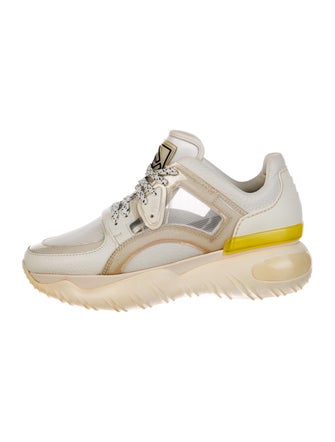 Fendi Leather Colorblock Pattern Sneakers