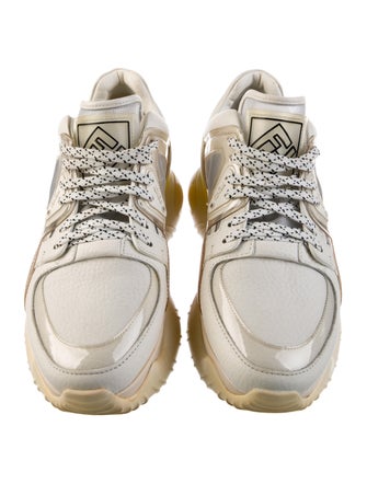 Fendi Leather Colorblock Pattern Sneakers