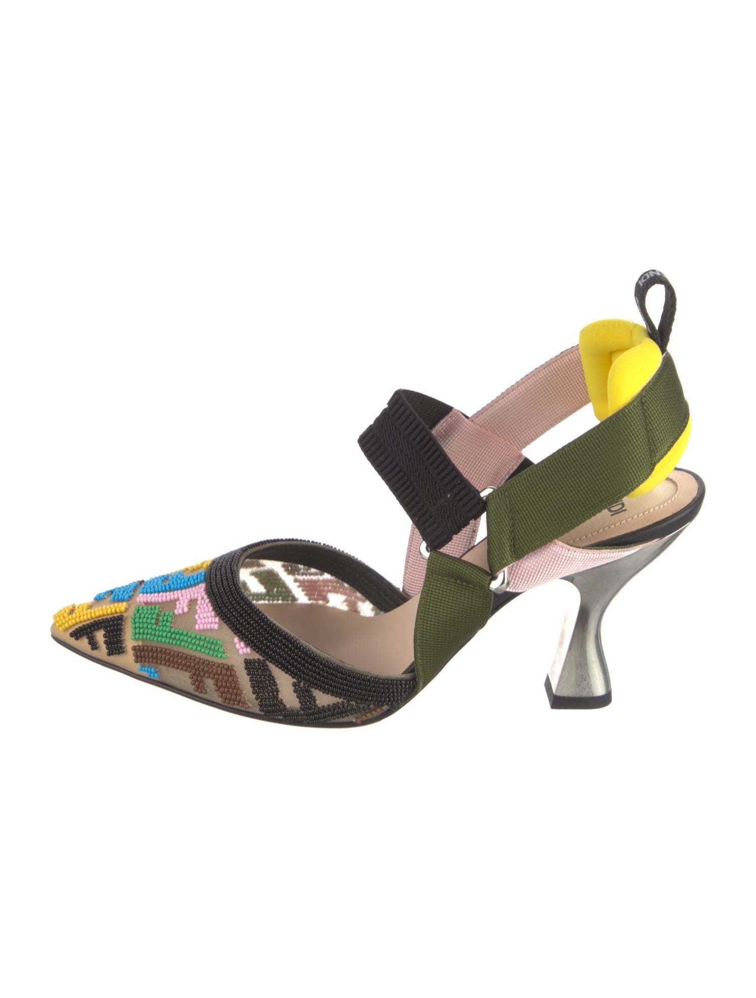 Fendi Zucca FF Logo Mesh Slingback Pumps