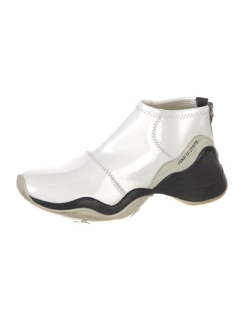 Fendi Patent Leather Colorblock Pattern Chunky Sneakers