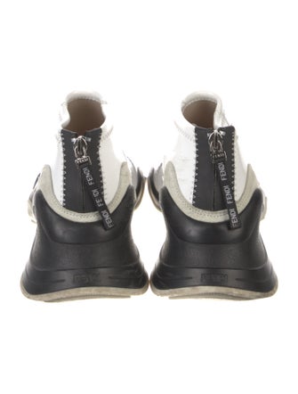 Fendi Patent Leather Colorblock Pattern Chunky Sneakers