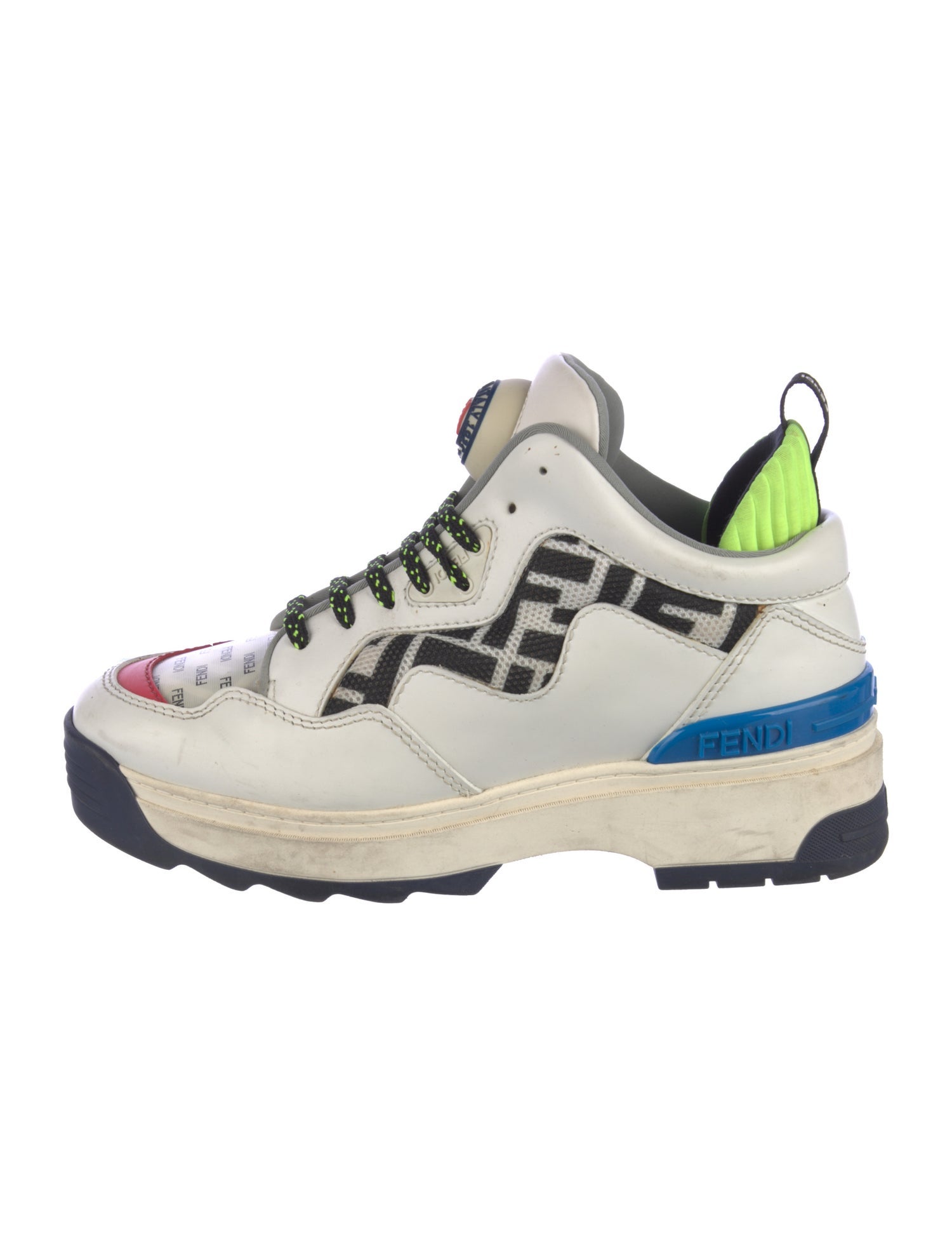 Fendi Zucca FF Logo Leather Chunky Sneakers