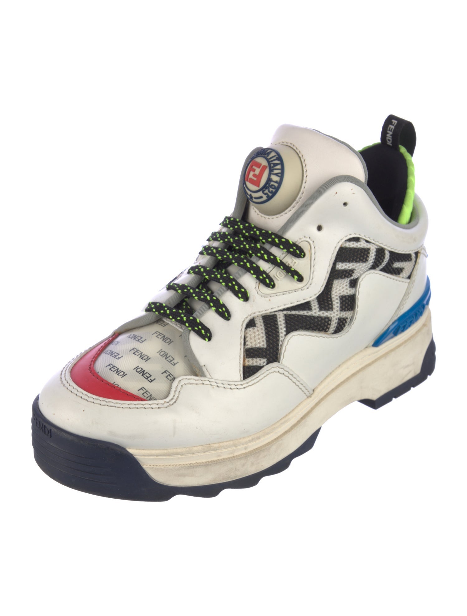 Fendi Zucca FF Logo Leather Chunky Sneakers