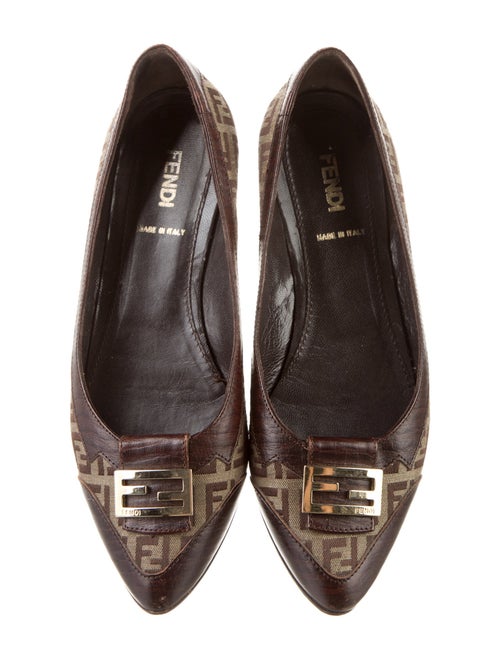 Fendi Canvas Printed Ballet Flats