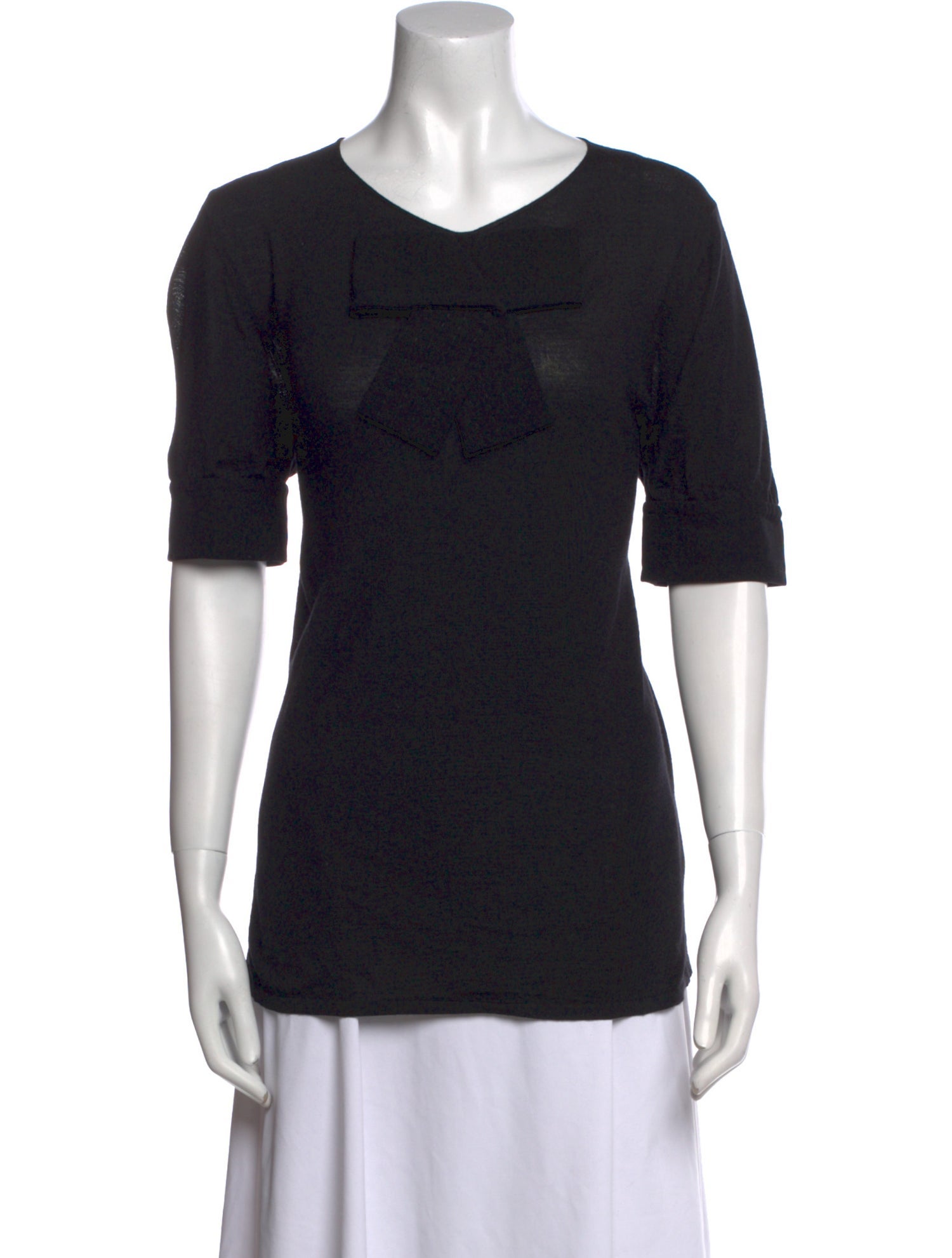 Fendi Silk Scoop Neck T-Shirt