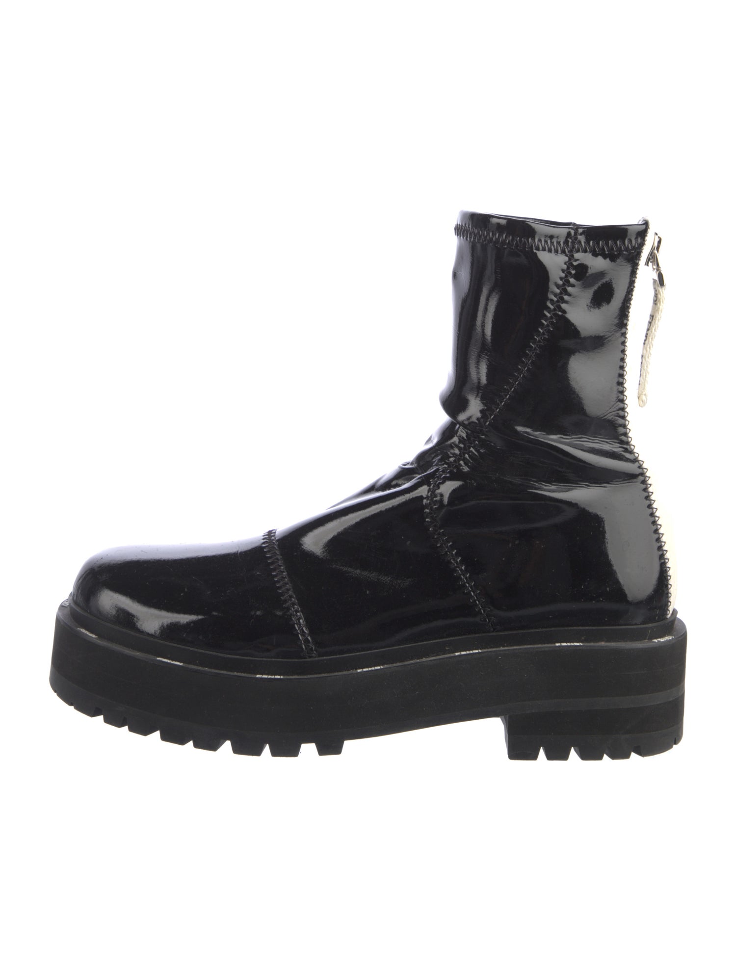 Fendi Patent Leather Combat Boots