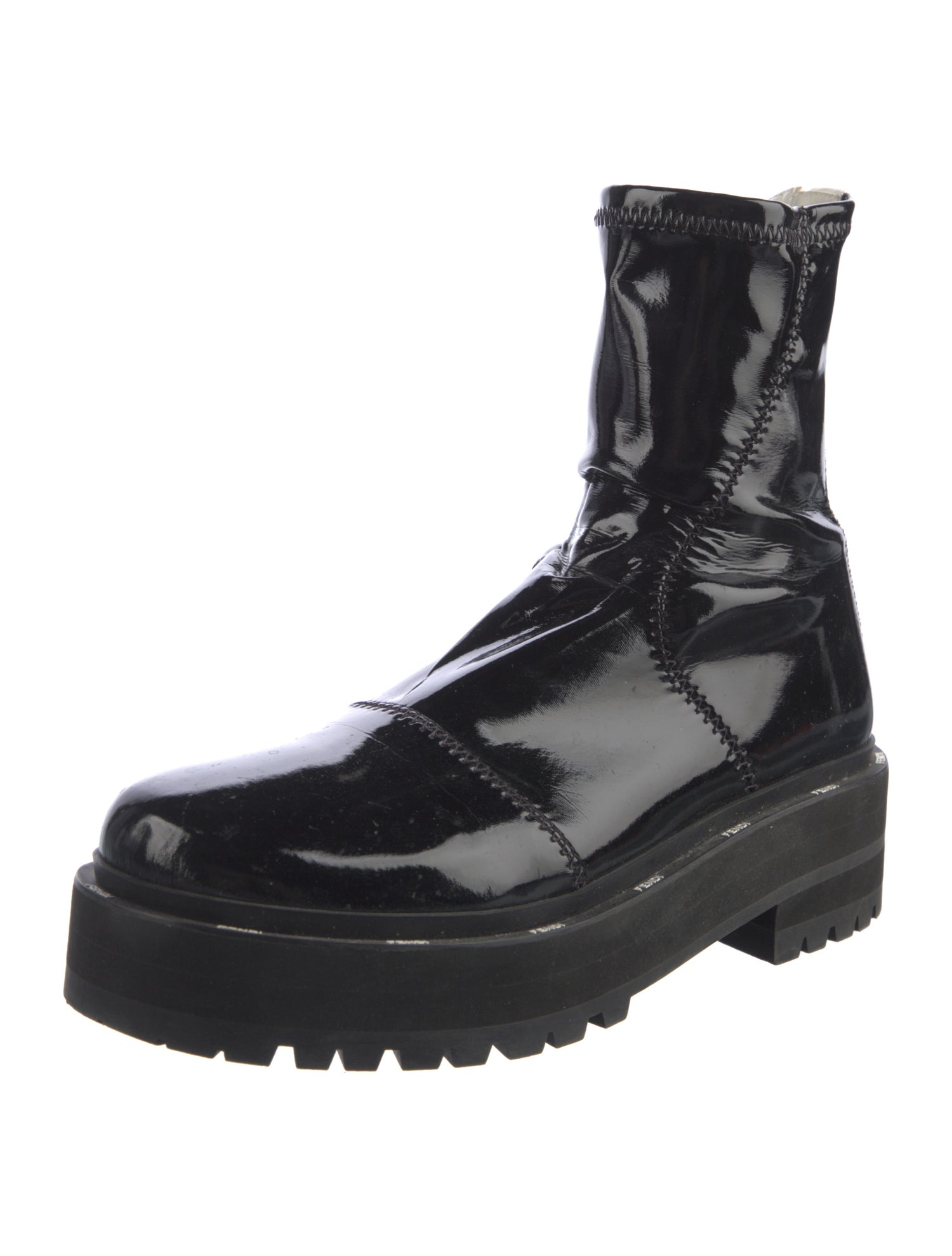 Fendi Patent Leather Combat Boots