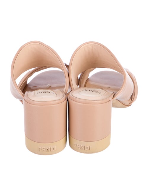 Fendi Zucca FF Logo Leather Slides