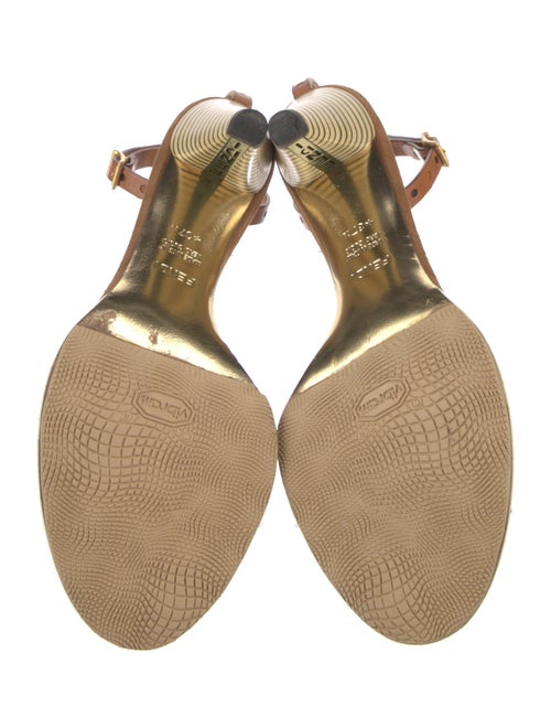 Fendi Leather Colorblock Pattern Sandals