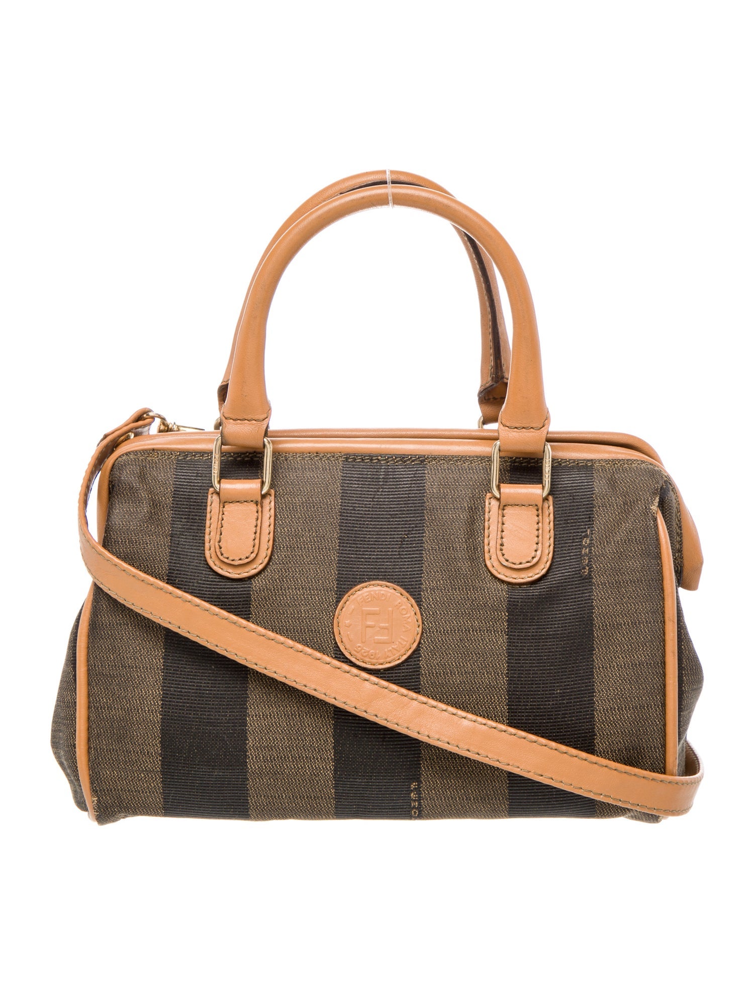 Fendi Pequin Boston Mini Vintage