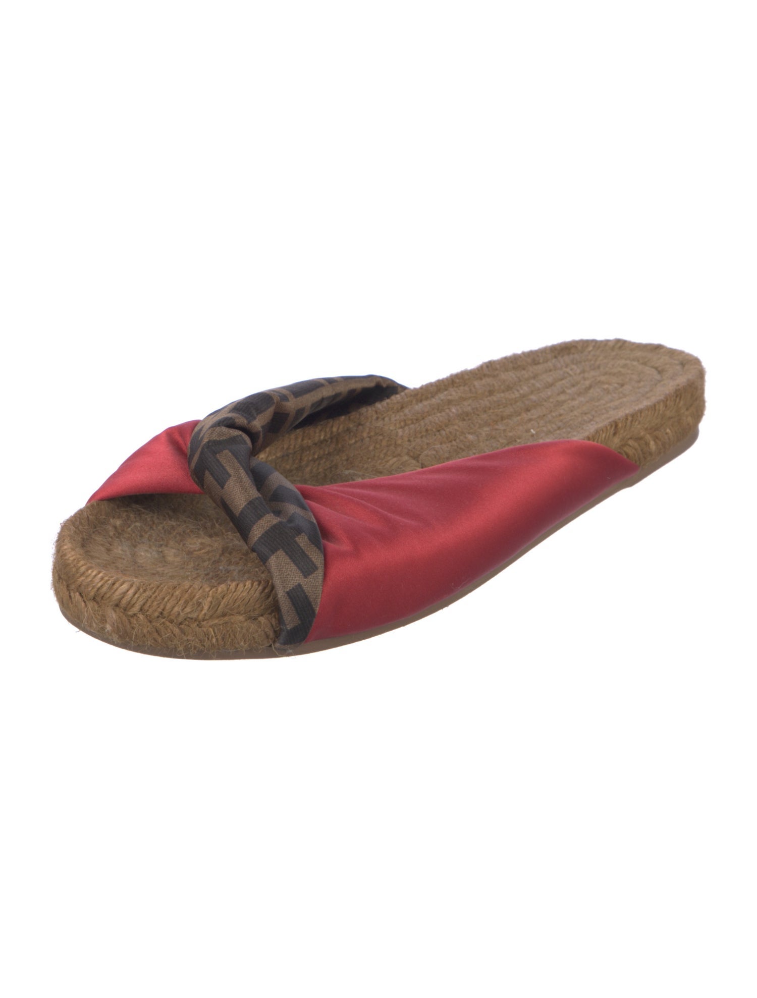 Fendi Zucca FF Logo Satin Espadrilles