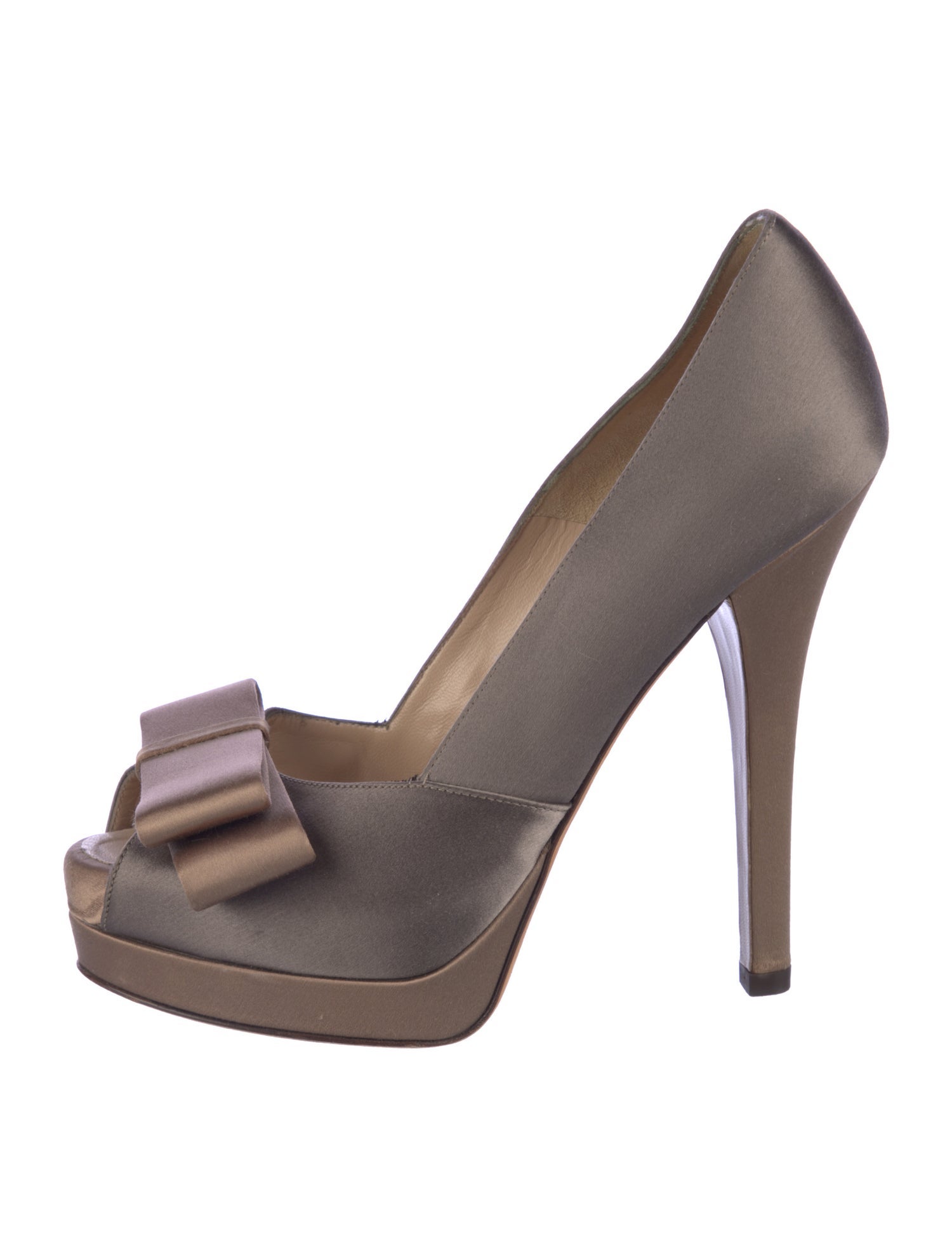 Fendi Satin Bow Accents Pumps