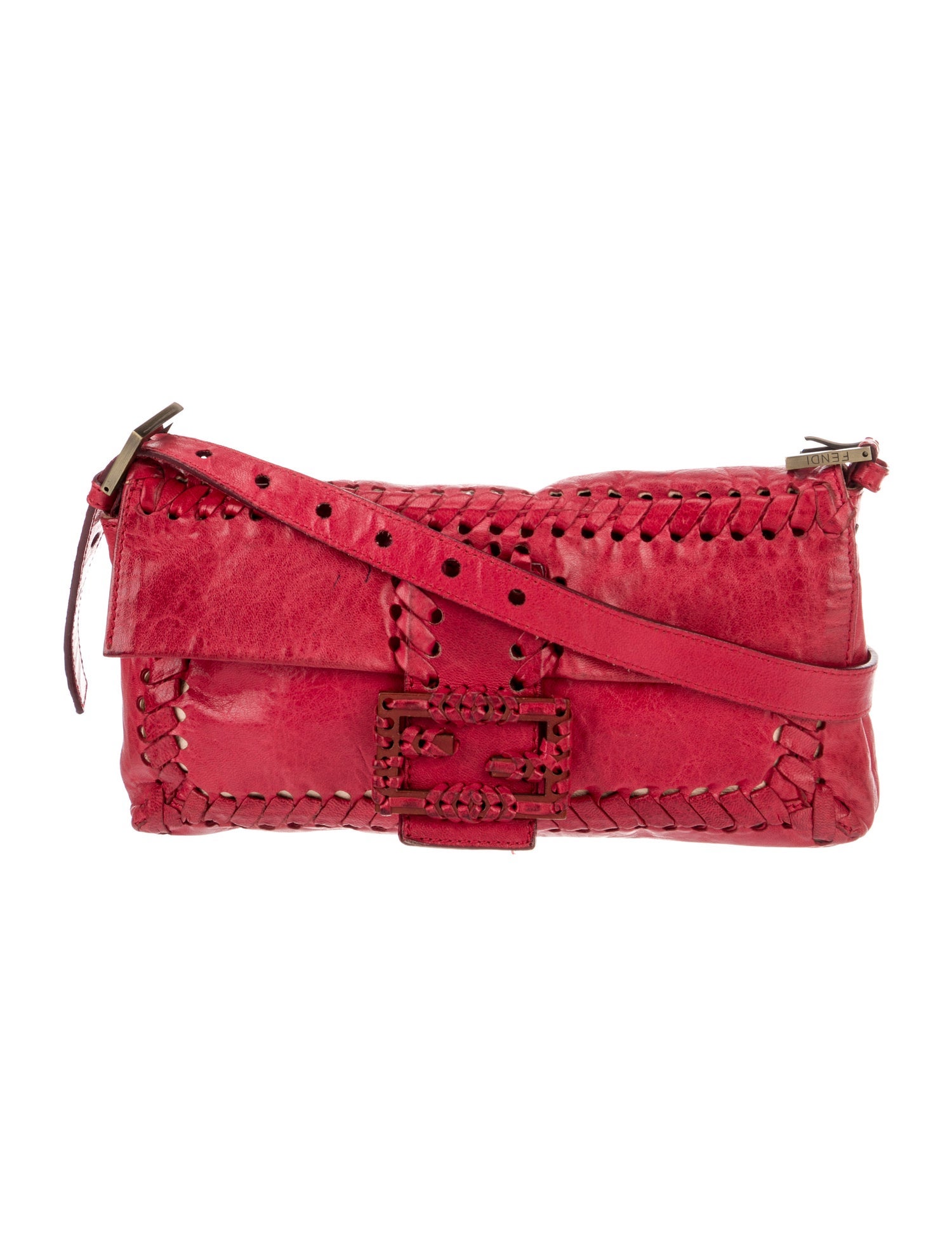 Fendi Leather Christian Dior Floral Baguette Vintage