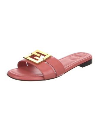 Fendi Zucca FF Logo Leather Slides