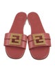 Fendi Zucca FF Logo Leather Slides