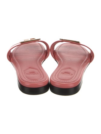 Fendi Zucca FF Logo Leather Slides