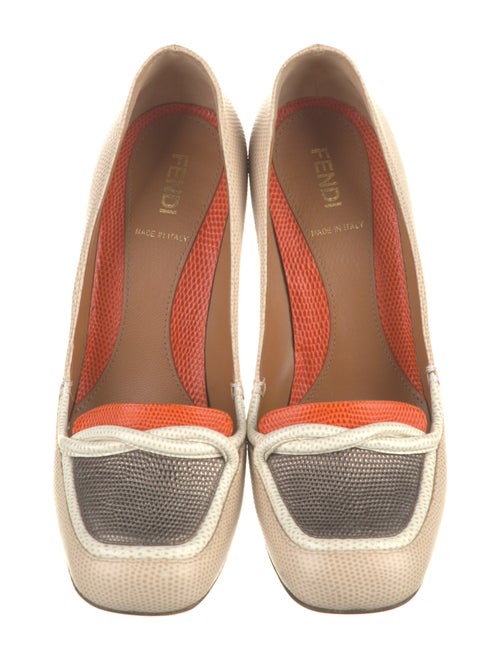 Fendi Leather Colorblock Pattern Pumps