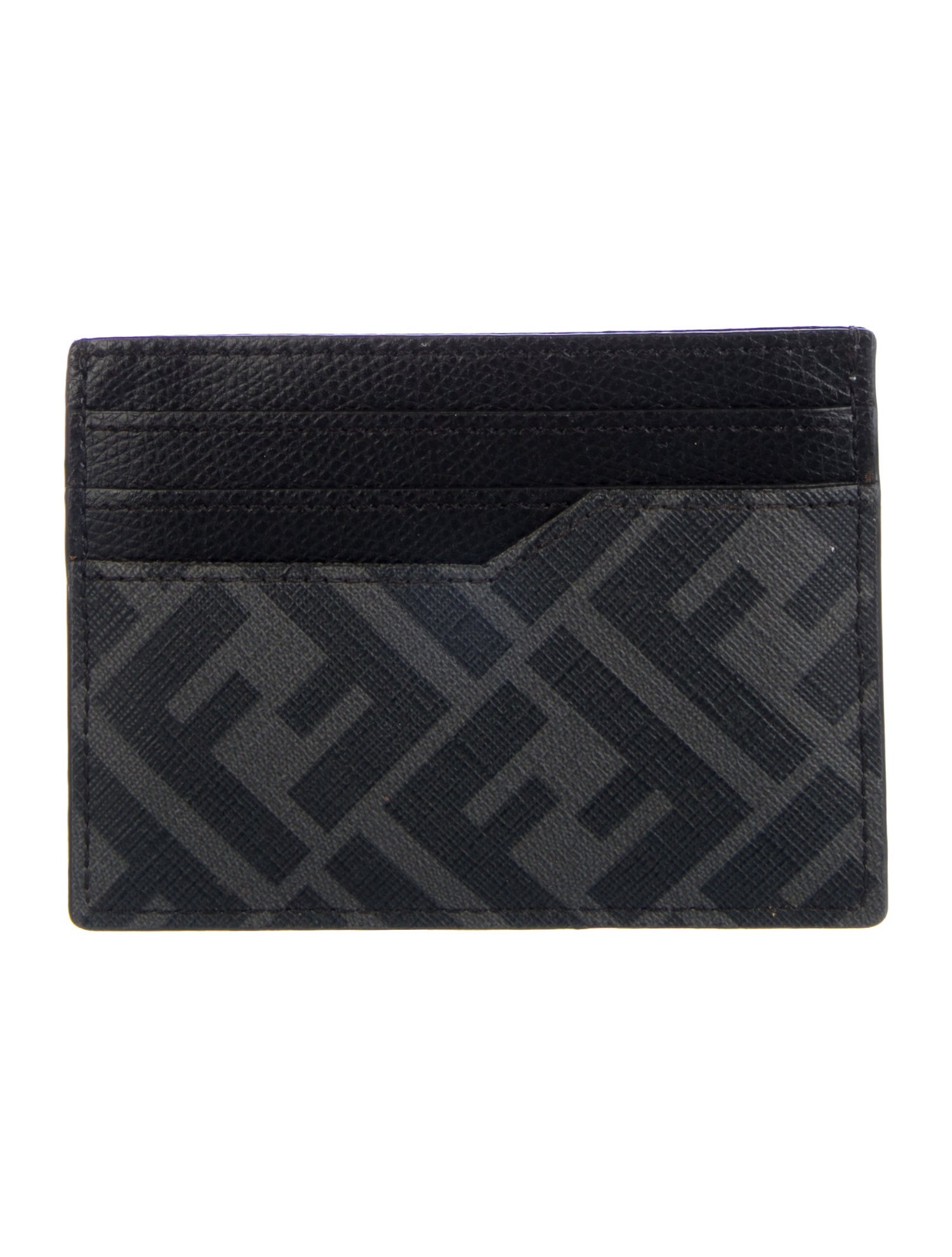Fendi Zucca FF Logo Leather Card Holder
