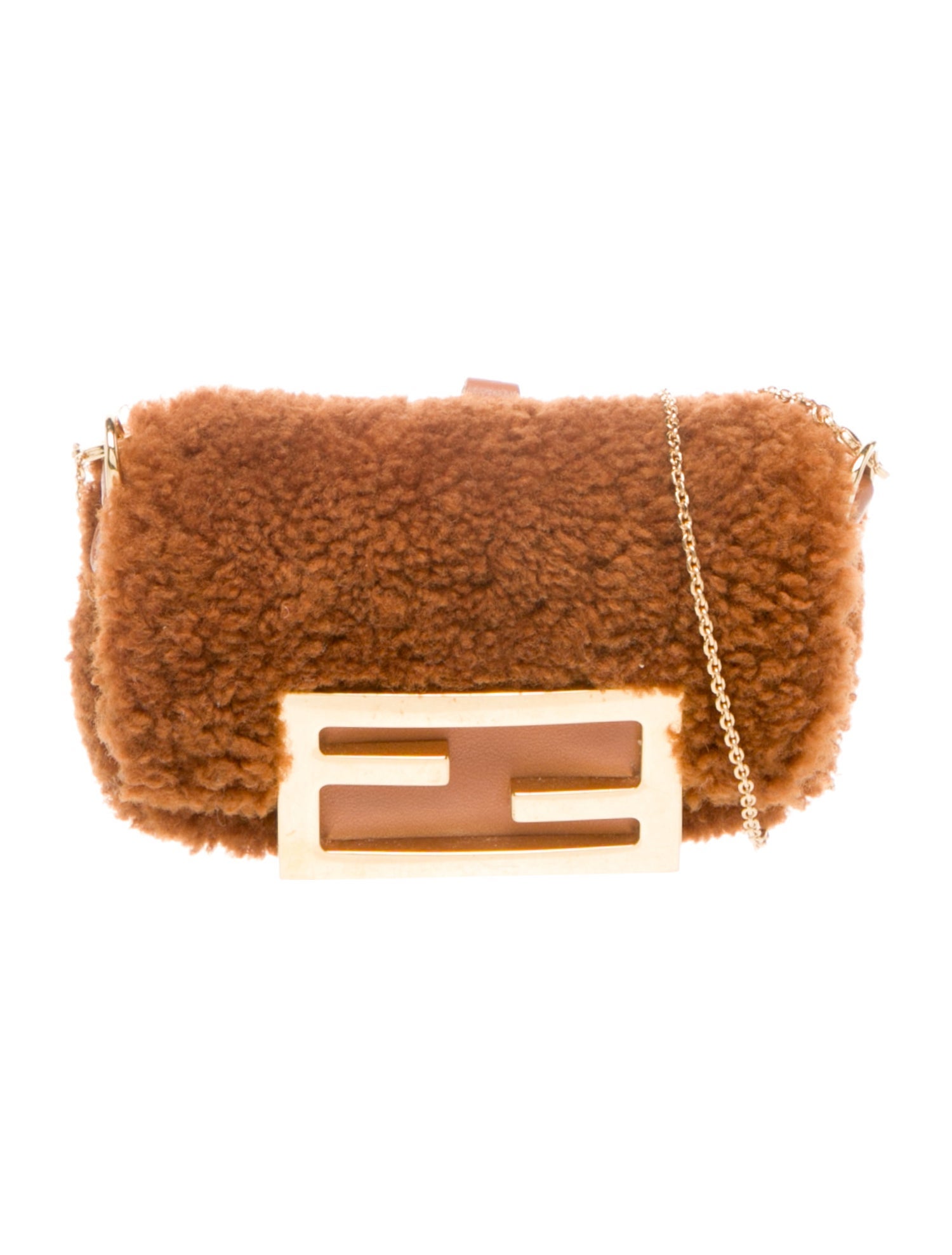 Fendi Shearling Baguette Charm Nano 2024