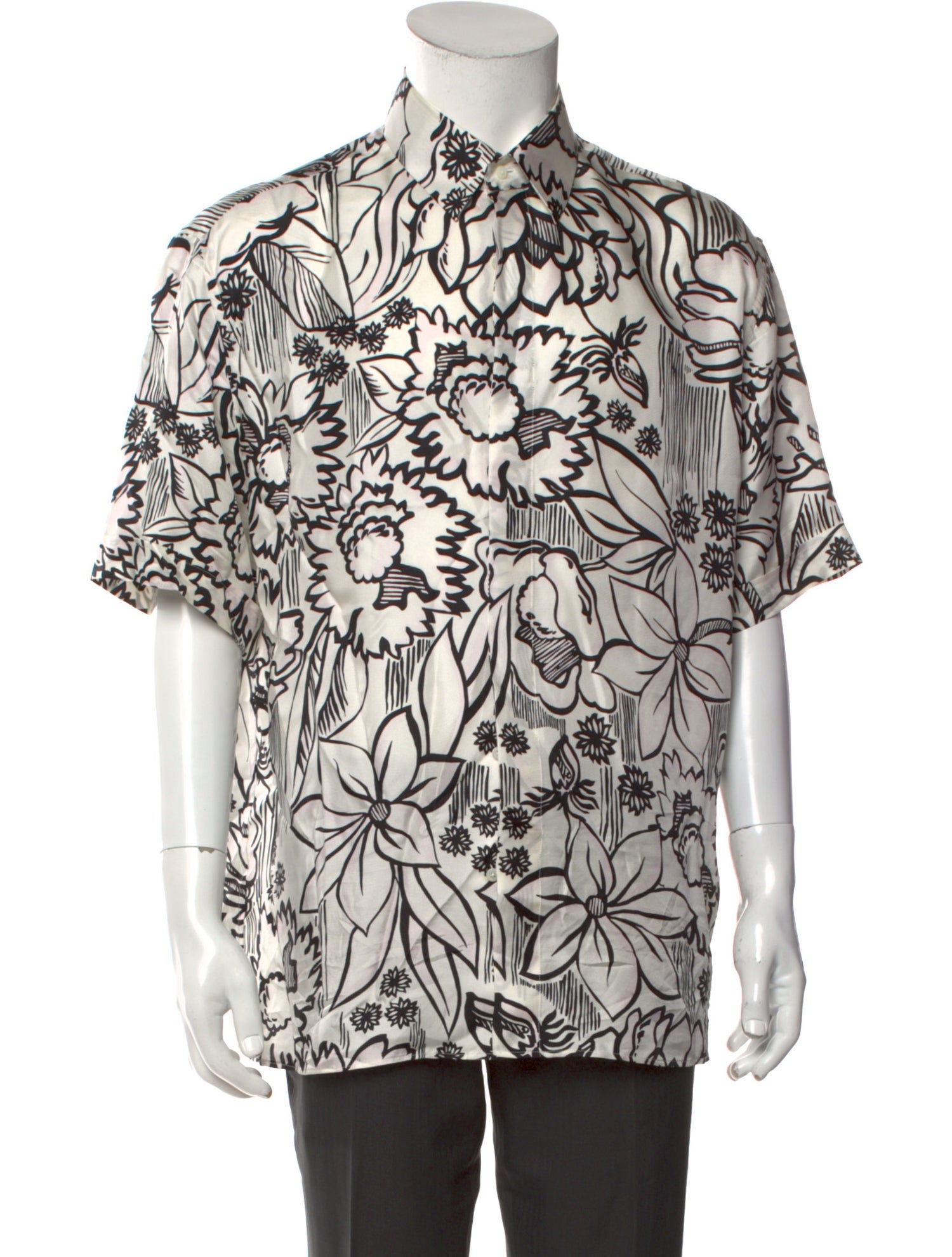 Fendi Silk Floral Print Shirt