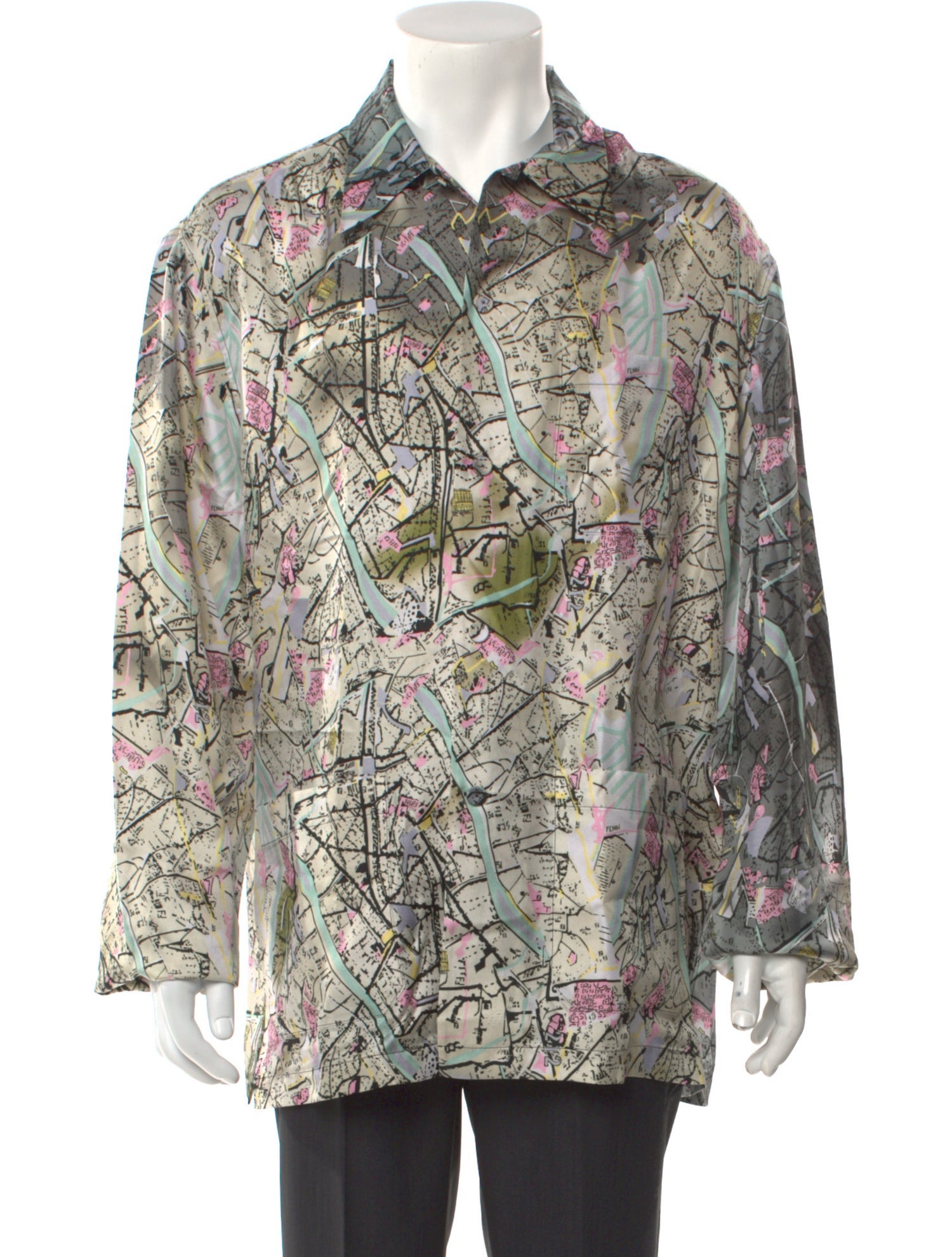 Fendi Silk Floral Print Shirt