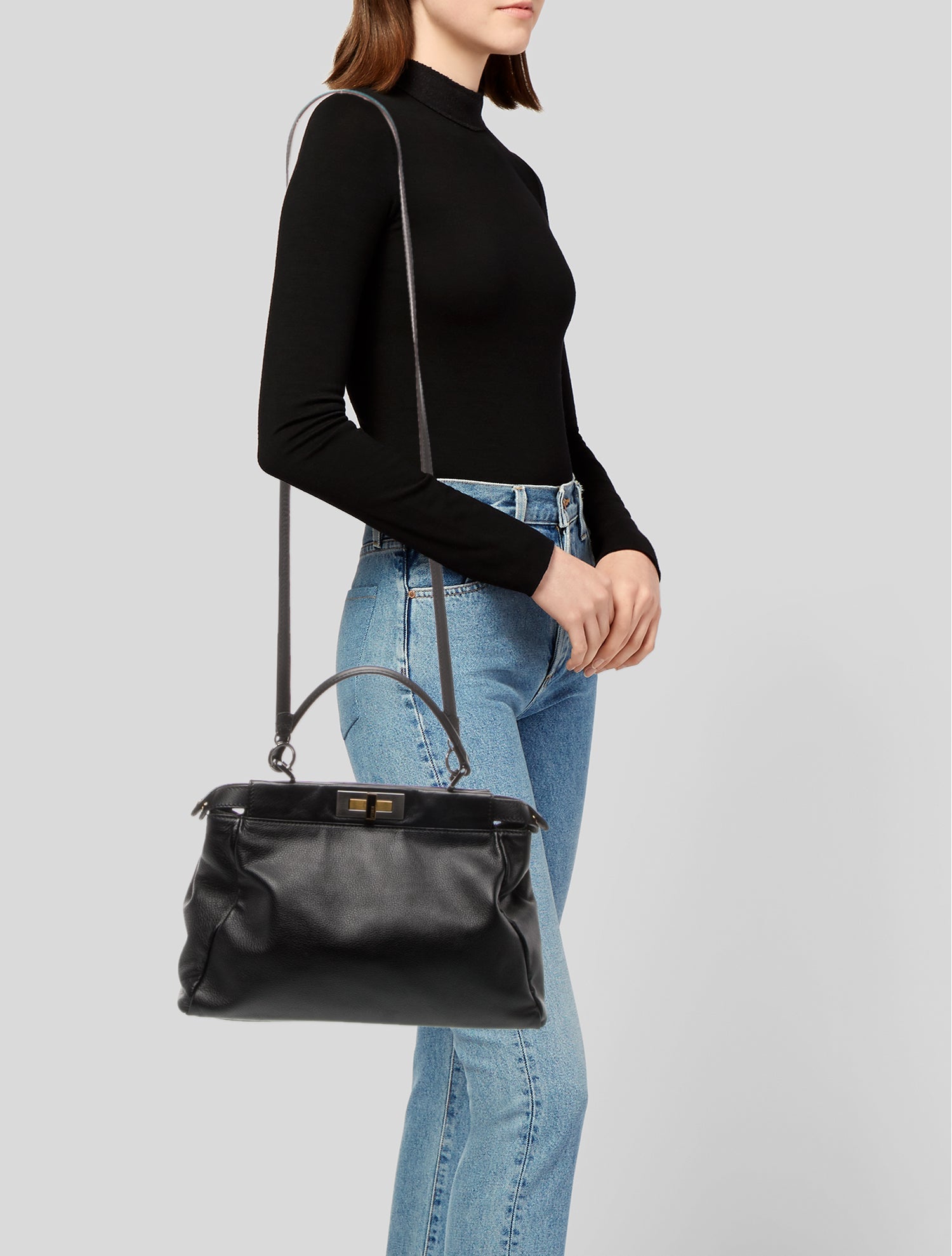 Fendi Leather Peekaboo Medium