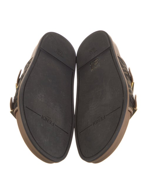 Fendi Zucca FF Logo Leather Slides