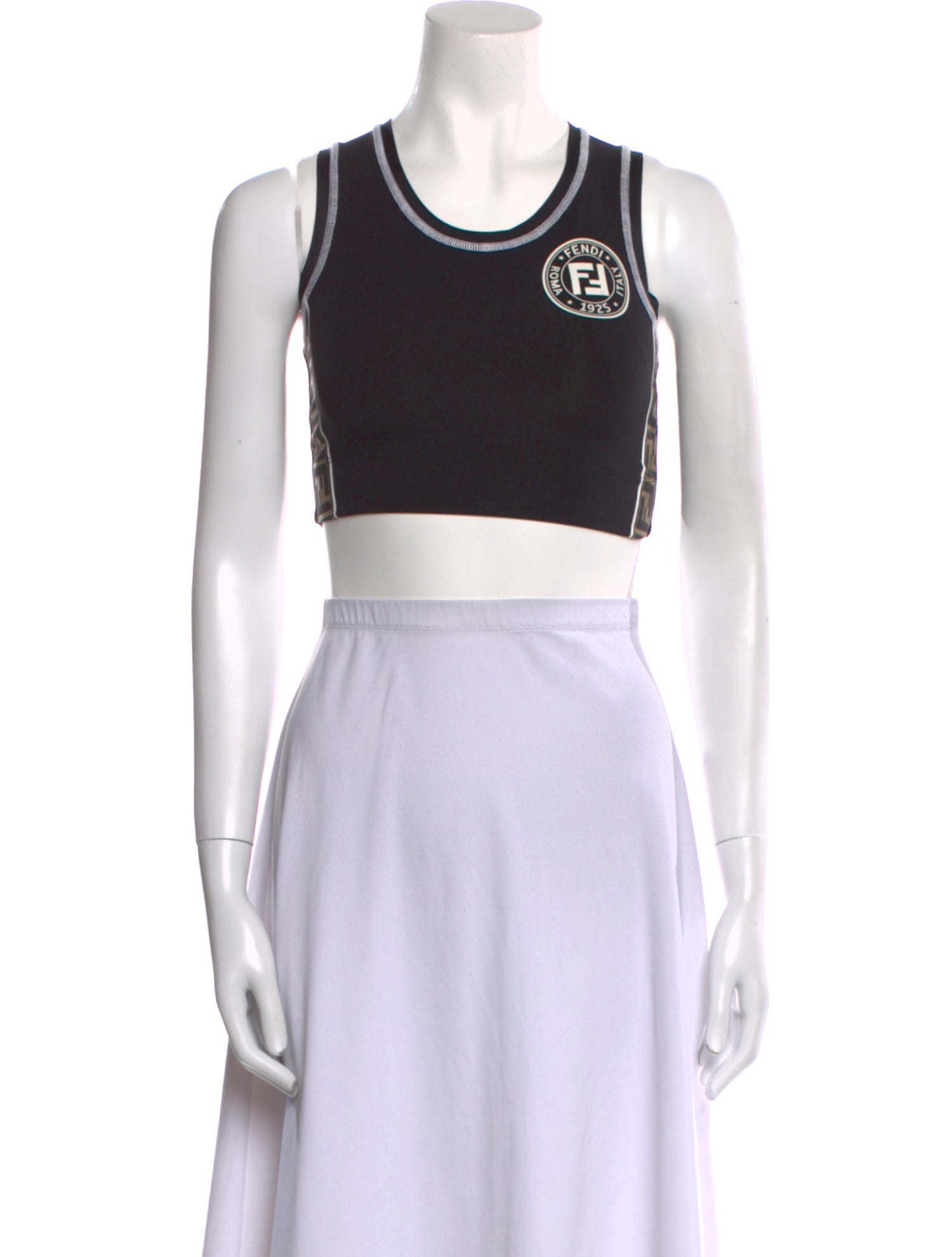 Fendi 2018 Graphic Print Crop Top