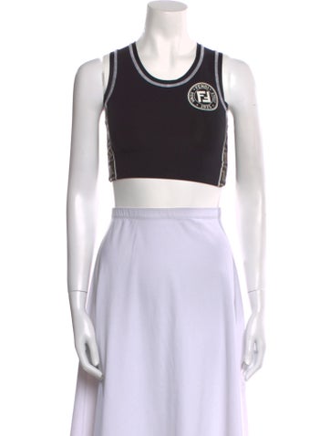 Fendi Tops 2018 Graphic Print Crop Top Us2, It38 | XS