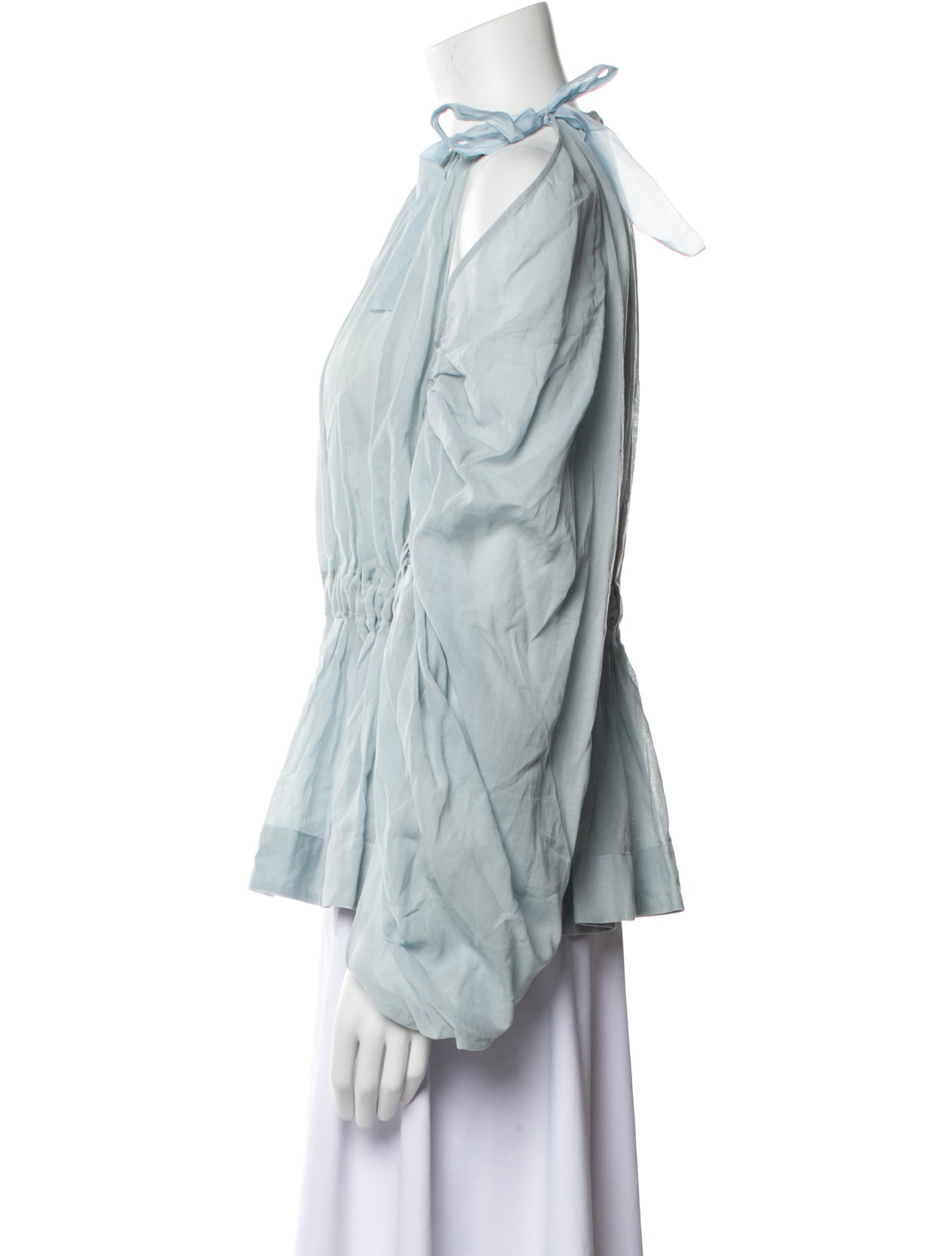 Fendi Off-The-Shoulder Three-Quarter Sleeve Blouse