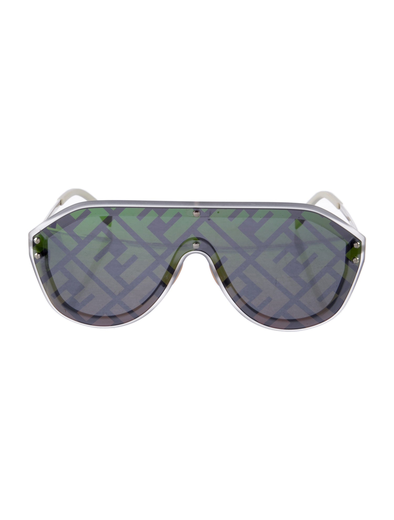 Fendi Zucca FF Logo Shield Sunglasses