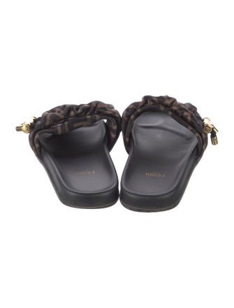 Fendi Zucca FF Logo Satin Slides