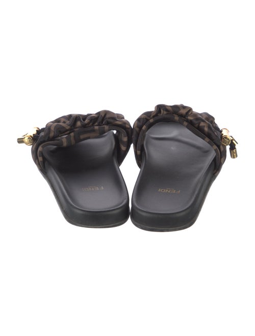 Fendi Zucca FF Logo Satin Slides