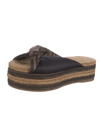Fendi Zucca FF Logo Satin Espadrilles