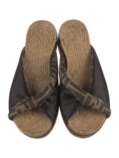 Fendi Zucca FF Logo Satin Espadrilles