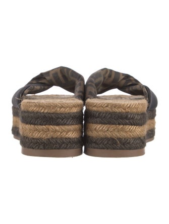 Fendi Zucca FF Logo Satin Espadrilles
