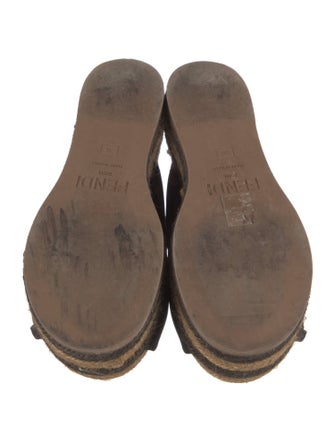 Fendi Zucca FF Logo Satin Espadrilles