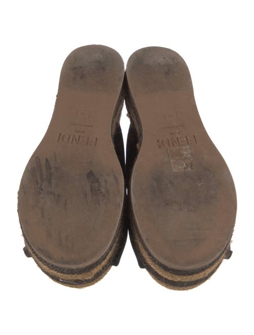 Fendi Zucca FF Logo Satin Espadrilles