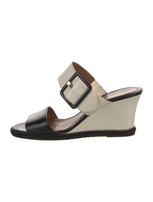 Fendi Patent Leather Colorblock Pattern Slides