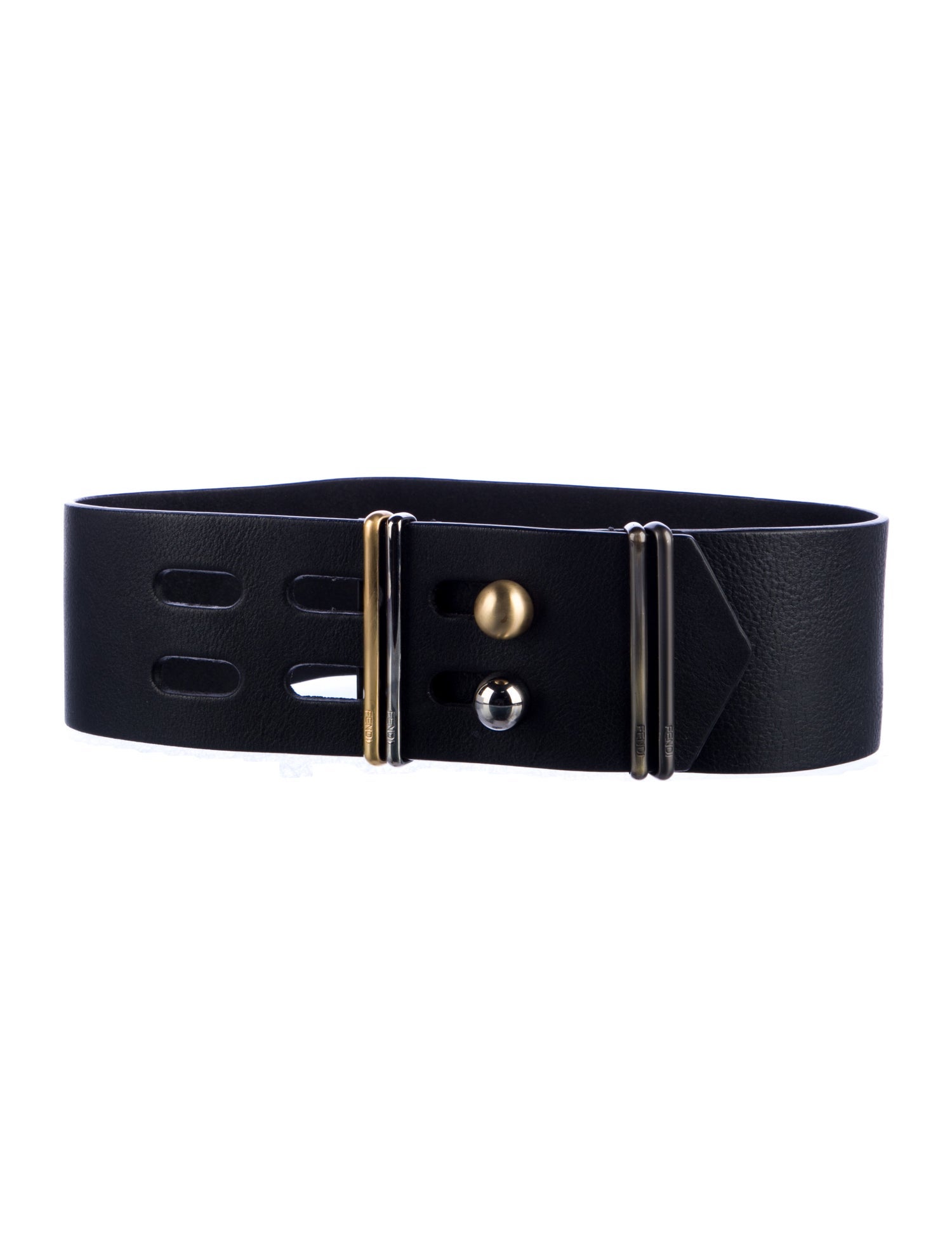 Fendi Wide Leather Waist Belt