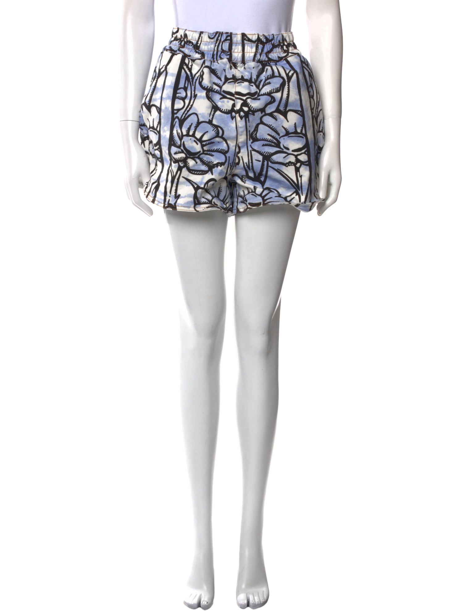 Fendi Floral Print Mini Shorts