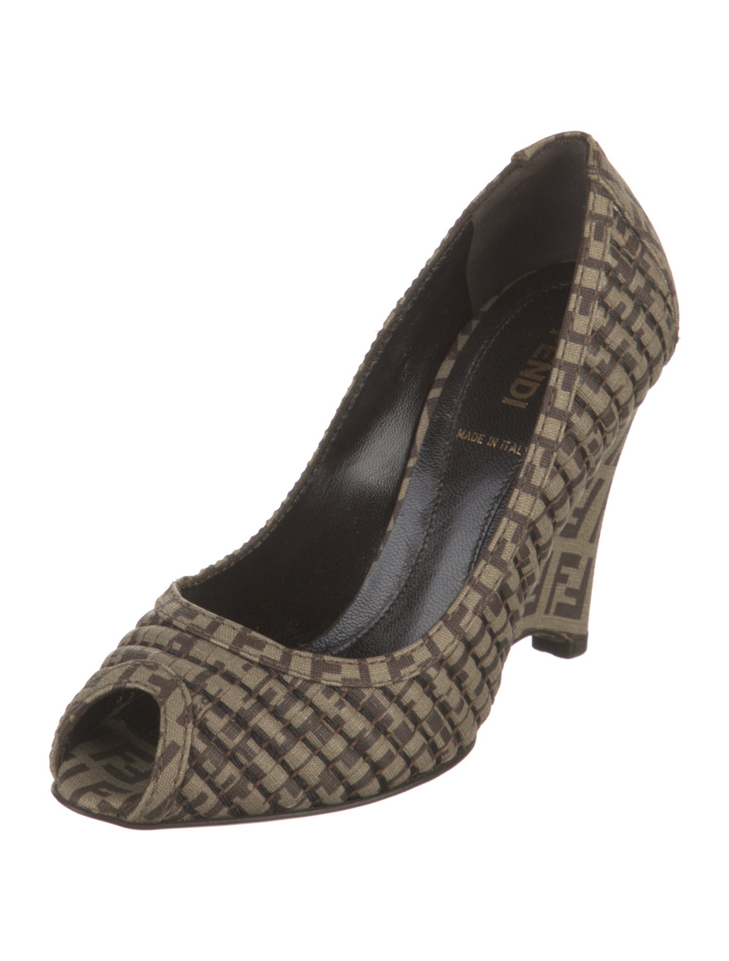 Fendi Zucca FF Logo Printed Pumps