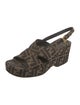 Fendi Zucca FF Logo Canvas Slingback Sandals