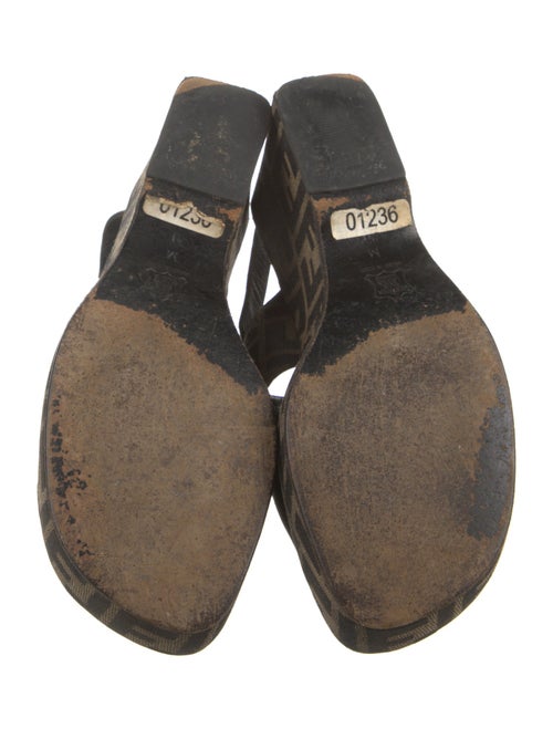 Fendi Zucca FF Logo Canvas Slingback Sandals
