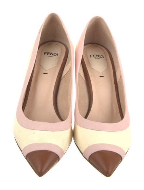 Fendi Leather Colorblock Pattern Pumps