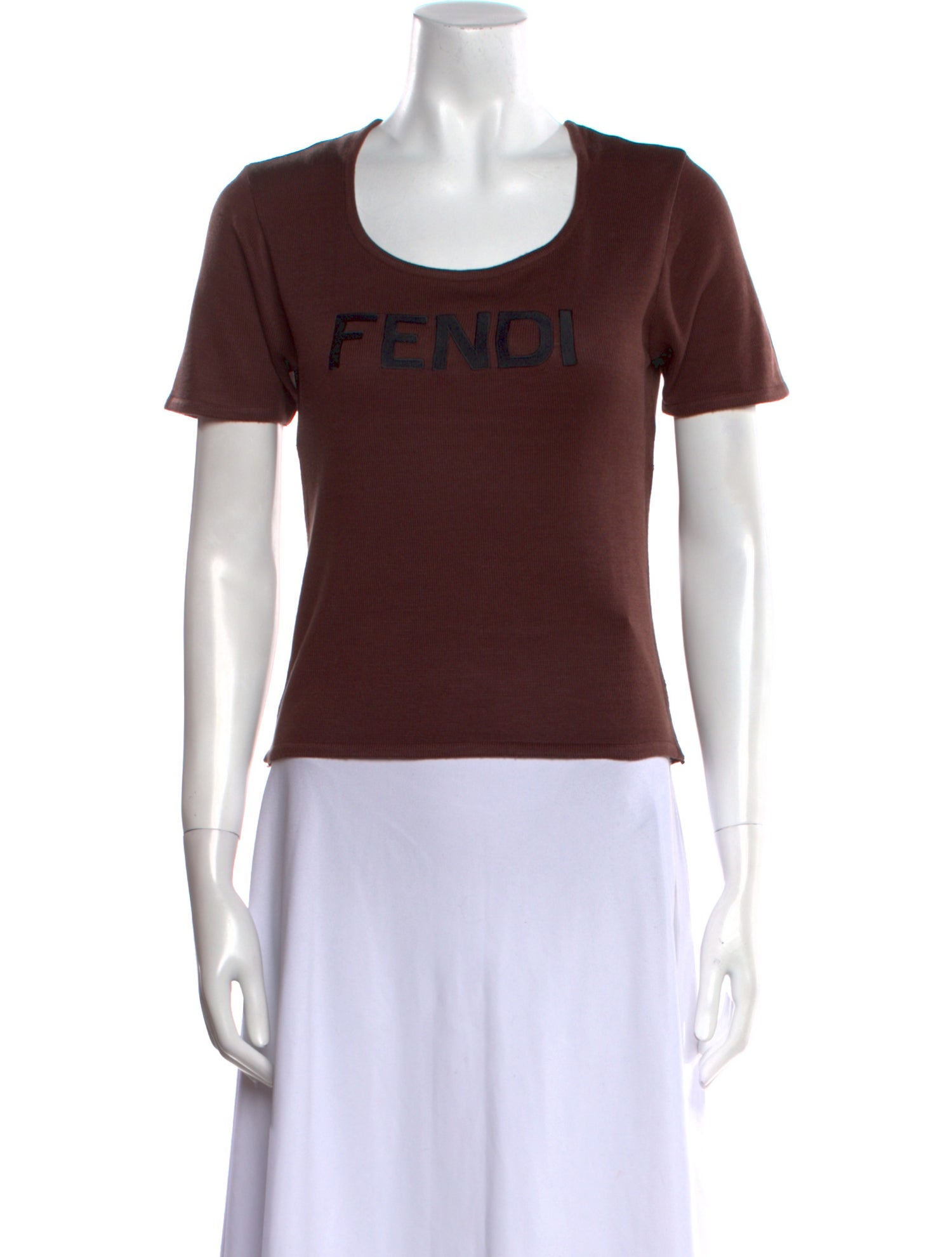 Fendi Graphic Print Scoop Neck T-Shirt