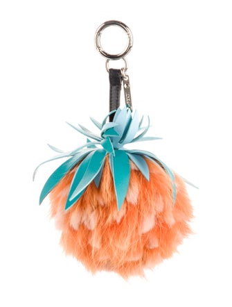 Fendi Fendi Fur Pineapple Charm Keychain