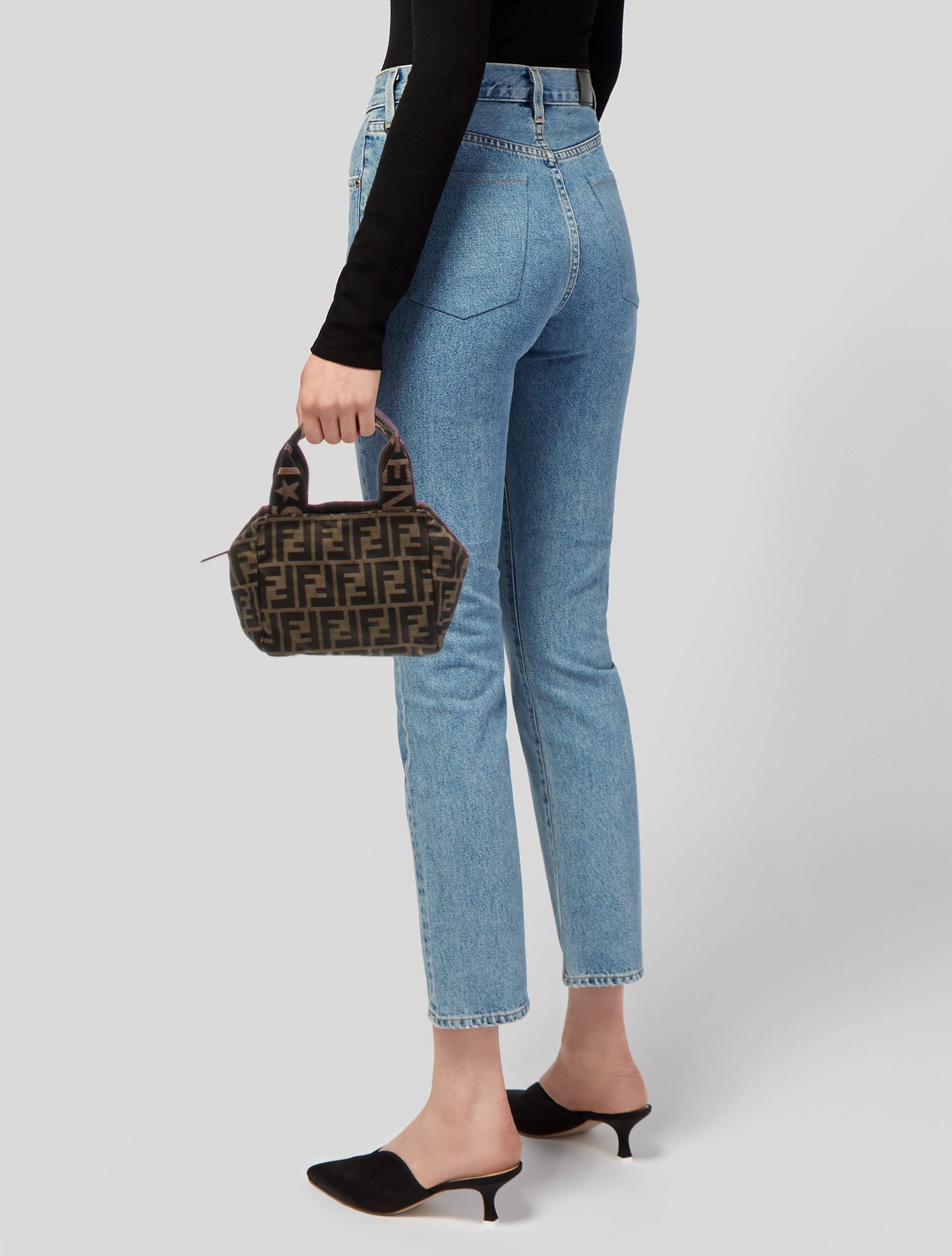 Fendi Zucca FF Top Handle Bag Mini Vintage